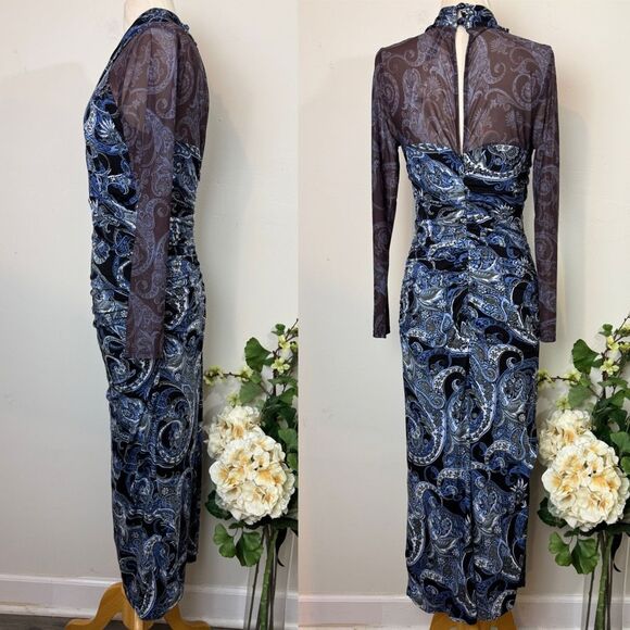 ANTHROPOLOGIE | mesh halter mock-neck dress | medium | new nwt - Picture 4 of 15